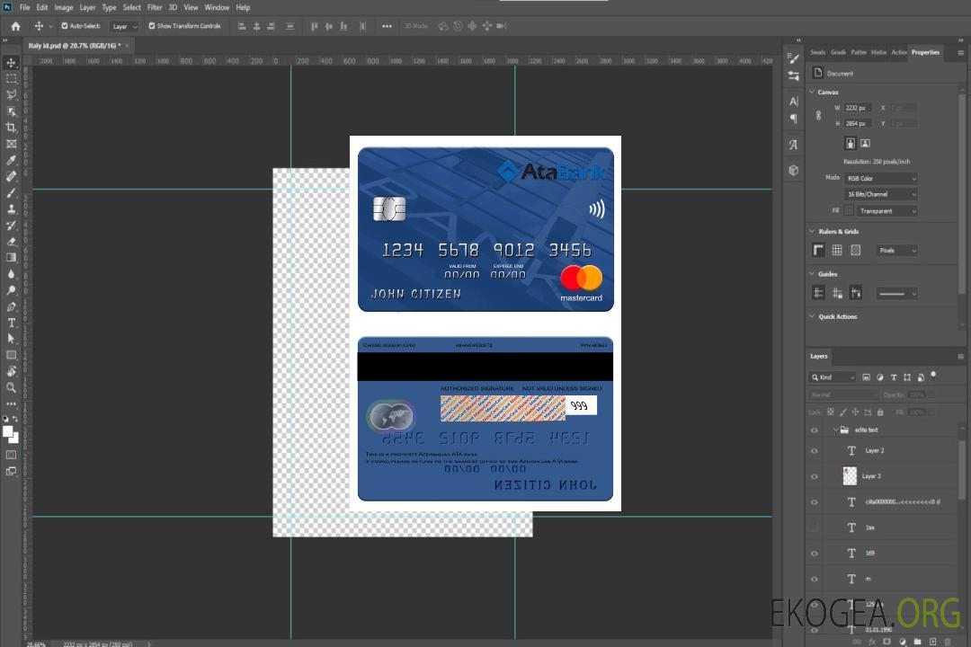 Mastercard de la banque ATA d'Azerbaïdjan template
